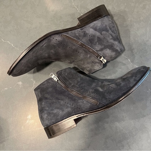 Stefano Castelli sz 41 US 9.5-10 navy suede zip boots main image 5